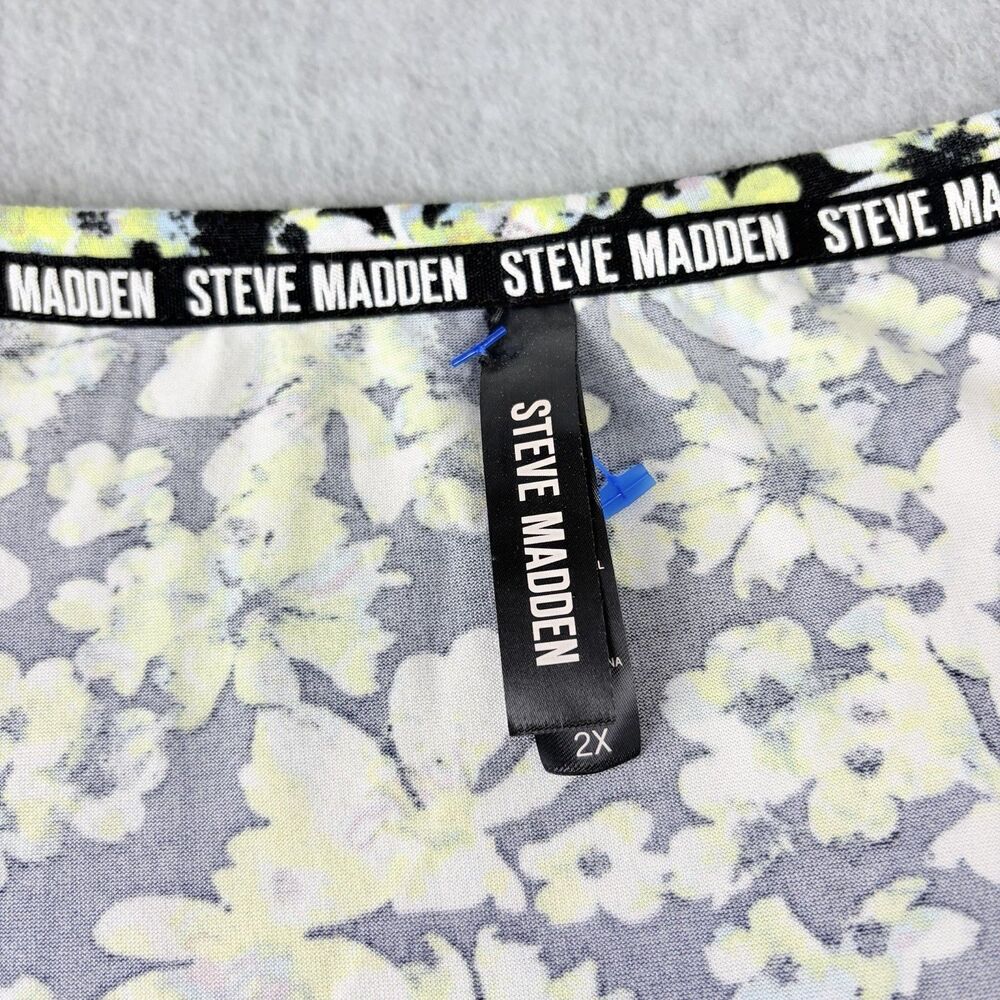 STEVE MADDEN Floral Sleeveless Tank Top Women’s 2X Black Yellow Casual - Picture 4 of 8